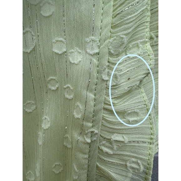 Misa Lilian Tiered Honeydew Ruffle V-Neck Clip Dot Mini Dress Size XS  coquette - Picture 13 of 15